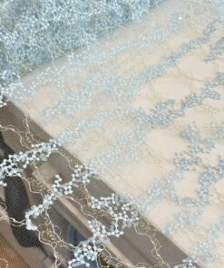 Blue embroidery on net fabric (145cm)